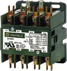 Square D - 4 Pole, 25 Amp Inductive Load, Definite Purpose Contactor - 35 Amp Resistive Rating - Apex Tool & Supply