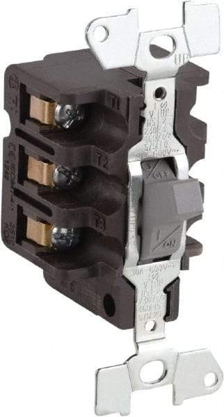 Square D - 3 Poles, 30 Amp, Open Toggle Manual Motor Starter - 1 hp at 90 VDC, 1-1/2 hp at 230 VDC, 15 hp at 460 VAC, 2 hp at 115 VAC, 2 hp at 115 VDC, 20 hp at 575 VAC & 7-1/2 hp at 230 VAC, CE, CSA & UL Recognized - Apex Tool & Supply