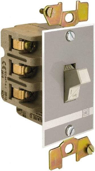 Square D - 3 Poles, 30 Amp, Open Toggle Manual Motor Starter - 1 hp at 90 VDC, 10 hp at 460 VAC, 10 hp at 575 VAC, 1-1/2 hp at 230 VDC, 2 hp at 115 VAC, 2 hp at 115 VDC & 7-1/2 hp at 230 VAC, CE, CSA & UL Recognized - Apex Tool & Supply