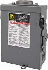 Square D - 60 Amp, 240 V, 3 Pole Nonfused Safety Switch - NEMA 3R, 10 hp at 240 VAC (Single Phase), 15 hp at 240 VAC (Triple Phase), 3PST Contact Form - Apex Tool & Supply