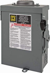 Square D - 30 Amp, 240 V, 3 Pole Nonfused Safety Switch - NEMA 3R, 3 hp at 240 VAC (Single Phase), 7.5 hp at 240 VAC (Triple Phase), 3PST Contact Form - Apex Tool & Supply