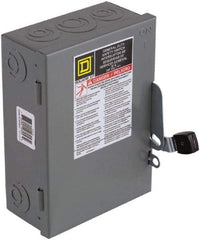 Square D - 60 Amp, 240 V, 3 Pole Nonfused Safety Switch - NEMA 1, 10 hp at 240 VAC (Single Phase), 15 hp at 240 VAC (Triple Phase), 3PST Contact Form - Apex Tool & Supply