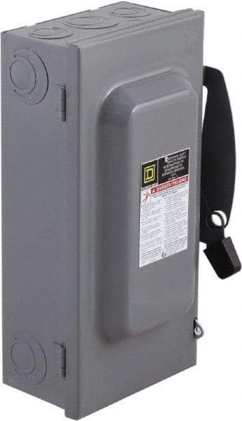 Square D - 100 Amp, 240 V, 3 Pole Fused Safety Switch - NEMA 1, 15 hp at 240 VAC (Single Phase), 30 hp at 240 VAC (Triple Phase), 3PST Contact Form - Apex Tool & Supply
