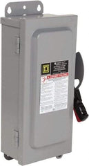 Square D - 30 Amp, 600 VAC/VDC, 3 Pole Fused Safety Switch - NEMA 12 & 3R, 7.5 hp at 480 VAC, 5 hp at 250 VDC (Single Phase), 20 hp at 600 VAC, 10 hp at 600 VDC (Triple Phase) - Apex Tool & Supply