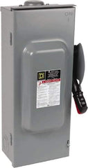 Square D - 100 Amp, 600 VAC/VDC, 3 Pole Fused Safety Switch - NEMA 3R, 30 hp at 480 VAC (Single Phase), 75 hp at 600 VAC, 50 hp at 600 VDC (Triple Phase), 3PST Contact Form - Apex Tool & Supply