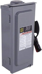 Square D - 30 Amp, 600 VAC/VDC, 3 Pole Fused Safety Switch - NEMA 3R, 7.5 hp at 480 VAC (Single Phase), 20 hp at 600 VAC, 10 hp at 600 VDC (Triple Phase), 3PST Contact Form - Apex Tool & Supply