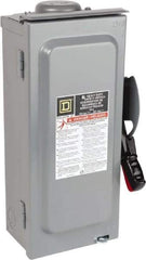 Square D - 30 Amp, 240 VAC, 250 VDC, 3 Pole Fused Safety Switch - NEMA 3R, 3 hp at 240 VAC (Single Phase), 7.5 hp at 240 VAC, 5 hp at 250 VDC (Triple Phase), 3PST Contact Form - Apex Tool & Supply