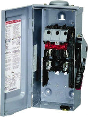 Square D - 30 Amp, 240 VAC, 250 VDC, 2 Pole Fused Safety Switch - NEMA 3R, 3 hp at 240 VAC (Single Phase), 7.5 hp at 240 VAC, 5 hp at 250 VDC (Triple Phase), DPST Contact Form - Apex Tool & Supply