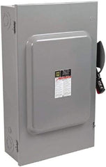 Square D - 200 Amp, 240 VAC, 250 VDC, 3 Pole Fused Safety Switch - NEMA 1, 15 hp at 240 VAC (Single Phase), 60 hp at 240 VAC, 40 hp at 250 VDC (Triple Phase), 3PST Contact Form - Apex Tool & Supply