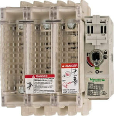 Schneider Electric - 3 Pole, 600 Volt, 100 Amp, Pressure Plate Fuse Holder - Compatible with J Class, 149mm Wide Fuse - Apex Tool & Supply