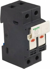 Schneider Electric - 2 Pole, 600 Volt, 30 Amp, DIN Rail Mount Fuse Holder - Compatible with CC Class, 35mm Wide Fuse - Apex Tool & Supply