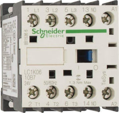 Schneider Electric - 3 Pole, 24 Coil VAC at 50/60 Hz, 6 Amp at 440 VAC, Nonreversible IEC Contactor - BS 5424, CSA, IEC 60947, NF C 63-110, RoHS Compliant, UL Listed, VDE 0660 - Apex Tool & Supply