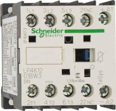 Schneider Electric - 3 Pole, 24 Coil VDC, 12 Amp at 440 VAC, 16 Amp at 690 VAC and 20 Amp at 440 VAC, Nonreversible IEC Contactor - BS 5424, CSA, IEC 60947, NF C 63-110, RoHS Compliant, UL Listed, VDE 0660 - Apex Tool & Supply