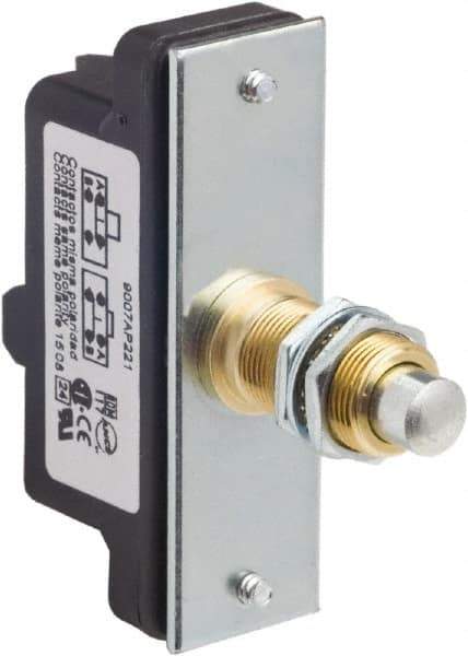 Square D - SPDT, NC/NO, 600 VAC, Screw Terminal, Plunger Actuator, General Purpose Limit Switch - 1 NEMA Rating, IP20 IPR Rating, Panel Mount, 0.88 Lb. Operating Force - Apex Tool & Supply