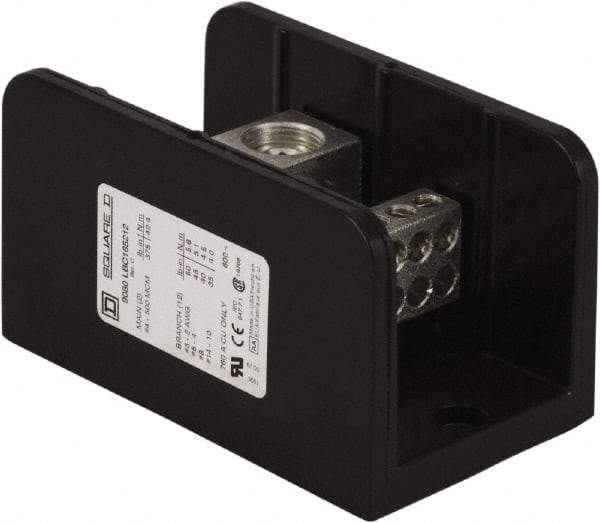 Square D - 1 Pole, 760 (Copper) Amp, Phenolic Power Distribution Block - 600 VAC, 2 Primary Connection - Apex Tool & Supply