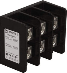 Square D - 3 Poles, 250 (Aluminium), 310 (Copper) Amp, Phenolic Power Distribution Block - 600 VAC, 1 Primary Connection - Apex Tool & Supply