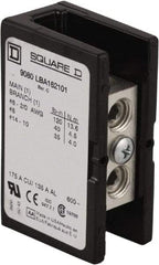 Square D - 3 Poles, 135 (Aluminium), 175 (Copper) Amp, Phenolic Power Distribution Block - 600 VAC, 1 Primary Connection - Apex Tool & Supply