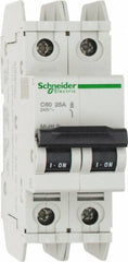 Schneider Electric - 25 Amp, 125 VDC, 240 VAC, 60 VDC, 1 Pole, DIN Rail Mount, Fixed Mount Miniature Circuit Breaker - Thermal Magnetic Trip, Multiple Breaking Capacity Ratings, 73mm Deep x 107mm High x 36mm Wide - Apex Tool & Supply