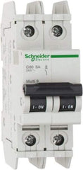 Schneider Electric - 5 Amp, 125 VDC, 240 VAC, 60 VDC, 1 Pole, DIN Rail Mount, Fixed Mount Miniature Circuit Breaker - Thermal Magnetic Trip, Multiple Breaking Capacity Ratings, 73mm Deep x 107mm High x 36mm Wide - Apex Tool & Supply