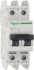 Schneider Electric - 3 Amp, 125 VDC, 240 VAC, 60 VDC, 1 Pole, DIN Rail Mount, Fixed Mount Miniature Circuit Breaker - Thermal Magnetic Trip, Multiple Breaking Capacity Ratings, 73mm Deep x 107mm High x 36mm Wide - Apex Tool & Supply