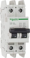 Schneider Electric - 4 Amp, 125 VDC, 240 VAC, 60 VDC, 1 Pole, DIN Rail Mount, Fixed Mount Miniature Circuit Breaker - Thermal Magnetic Trip, Multiple Breaking Capacity Ratings, 73mm Deep x 107mm High x 36mm Wide - Apex Tool & Supply