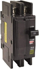 Square D - 15 Amp, 120/240 VAC, 2 Pole, DIN Rail Mounted, Flush Mount, Surface Mount Miniature Circuit Breaker - Thermal Magnetic Trip, 10 kA at 120/240 VAC Breaking Capacity, 14-2 (Aluminum), 14-2 (Copper) AWG, 74mm Deep x 103mm High x 19mm Wide - Apex Tool & Supply