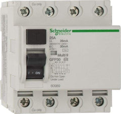 Schneider Electric - 25 Amp, 240 VAC, 277 VAC, 400 VAC, 415 VAC, 4 Pole, Residual Current Device - Apex Tool & Supply