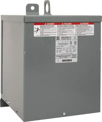 Square D - 1 Phase, 480 Volt Input, 120/240 VAC Output, 60 Hz, 5 kVA, General Purpose Transformer - 3R NEMA Rating, 9.75 Inch Wide x 11-3/4 Inch Deep x 14-3/4 Inch High, Wall Mount - Apex Tool & Supply