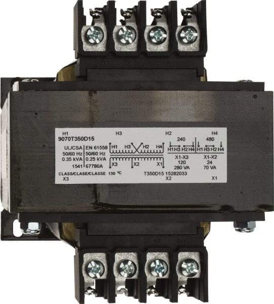 Square D - 1 Phase, 350 VA, Control Transformer - 176°F Temp Rise - Apex Tool & Supply