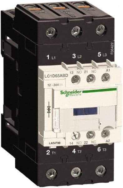 Schneider Electric - 3 Pole, 24 Coil VDC, 65 Amp at 440 VAC, Nonreversible IEC Contactor - CCC, CSA, CSA C22.2 No. 14, EN/IEC 60947-4-1, EN/IEC 60947-5-1, GOST, RoHS Compliant, UL 508, UL Listed - Apex Tool & Supply
