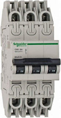 Schneider Electric - 6 Amp, 125 VDC, 240 VAC, 60 VDC, 1 Pole, DIN Rail Mount, Fixed Mount Miniature Circuit Breaker - Thermal Magnetic Trip, 10 kA at 277 VAC Breaking Capacity, 73mm Deep x 81mm High x 18mm Wide - Apex Tool & Supply