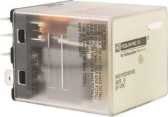 Square D - Electromechanical Plug-in General Purpose Relay - 10 Amp at 250 VAC, 3PDT, 24 VDC - Apex Tool & Supply