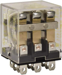 Square D - 1/2 hp at 120 Volt & 3/4 hp at 240 Volt, Electromechanical Plug-in General Purpose Relay - 10 Amp at 250 VAC, 3PDT, 120 VAC at 50/60 Hz - Apex Tool & Supply