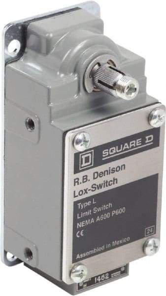 Square D - DPST, 2NO, 600 Volt Screw Terminal, Rotary Spring Return Actuator, General Purpose Limit Switch - 1, 2, 4, 12, 13 NEMA Rating, IP67 IPR Rating - Apex Tool & Supply