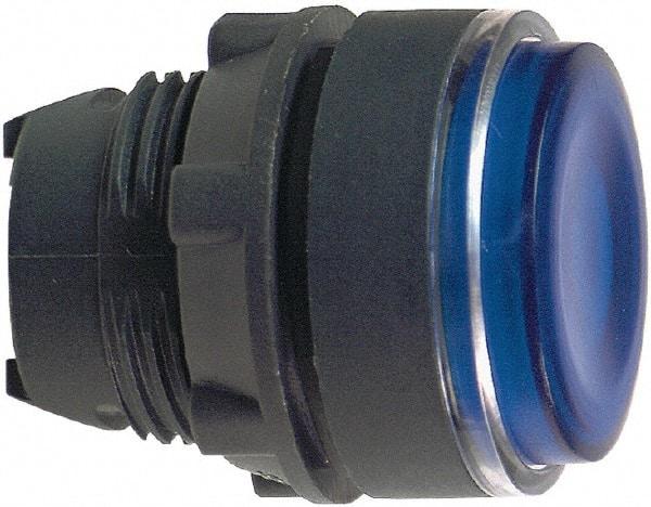 Schneider Electric - 22mm Mount Hole, Flush, Pushbutton Switch Only - Round, Blue Pushbutton, Illuminated, Momentary (MO) - Apex Tool & Supply