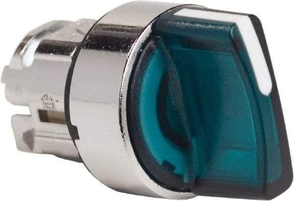 Schneider Electric - 22mm Mount Hole, 3 Position, Handle Operated, Selector Switch - Green, Momentary (MO), Illuminated, Shock, Vibration and Water Resistant - Apex Tool & Supply