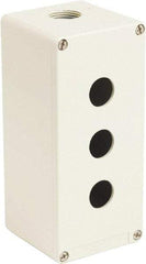 Schneider Electric - 3 Hole, 1.58 Inch Hole Diameter, Zinc Alloy Pushbutton Switch Enclosure - 6.9 Inch High x 3.15 Inch Wide x 3.03 Inch Deep, 4, 13 NEMA Rated - Apex Tool & Supply