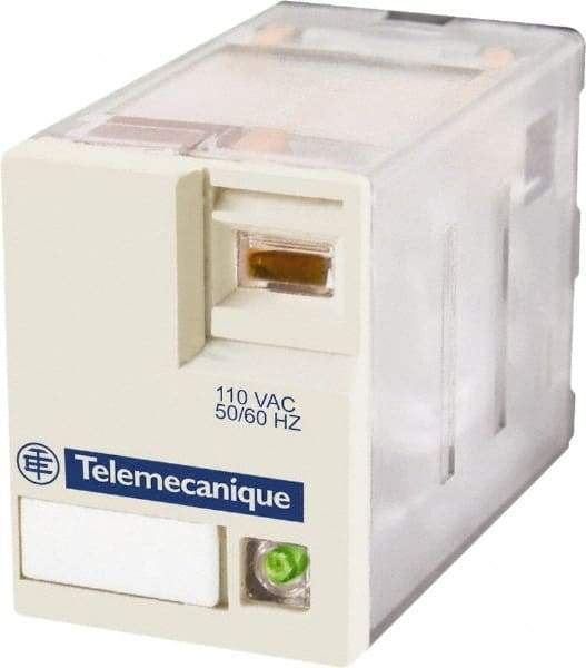 Schneider Electric - 1,500 VA Power Rating, Electromechanical Plug-in General Purpose Relay - 3 Amp at 250 VAC & 28 VDC, 6 at 250/277 VAC & 28 VDC, 8 Amp at 30 VDC, 4CO, 24 VDC - Apex Tool & Supply