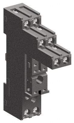 Schneider Electric - 250 VAC, 12 Amp, Flat Relay Socket - DIN Rail Mount, Panel Mount, IP20, Box Lug Separate Terminal - Apex Tool & Supply