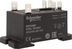 Schneider Electric - 7,500 VA Power Rating, Electromechanical Plug-in General Purpose Relay - 20 Amp at 28 VDC, 25 at 28 VDC, 30 at 250/277 VAC, 2NO, 24 VAC - Apex Tool & Supply