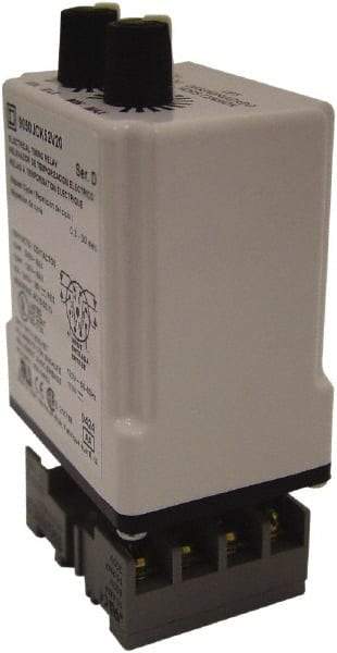 Square D - DPDT Time Delay Relay - 10 Contact Amp, 110 VDC & 120 VAC - Apex Tool & Supply