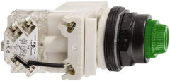 Schneider Electric - 120 V Green Lens LED Press-to-Test Indicating Light - Octagonal Lens, Screw Clamp Connector, Vibration Resistant - Apex Tool & Supply