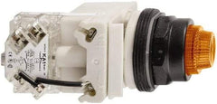 Schneider Electric - 120 V Orange Lens LED Press-to-Test Indicating Light - Octagonal Lens, Screw Clamp Connector, Vibration Resistant - Apex Tool & Supply