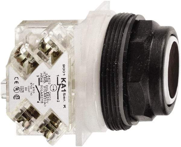 Schneider Electric - 30mm Mount Hole, Flush, Pushbutton Switch with Contact Block - Octagon, Black Pushbutton, Momentary (MO) - Apex Tool & Supply