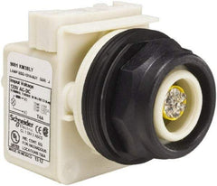 Schneider Electric - 120 V LED Indicating Light - Round Lens, Screw Clamp Connector, Corrosion Resistant, Dust Resistant, Oil Resistant - Apex Tool & Supply