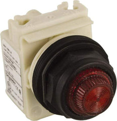 Schneider Electric - 120 VAC Red Lens LED Pilot Light - Round Lens, Screw Clamp Connector, 54mm OAL x 42mm Wide, Vibration Resistant - Apex Tool & Supply
