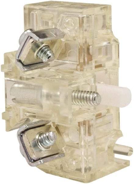 Schneider Electric - 10 Amp, Electrical Switch Contact Block - 600 Volt, Screw and Solder Terminal, 30mm Hole - Apex Tool & Supply