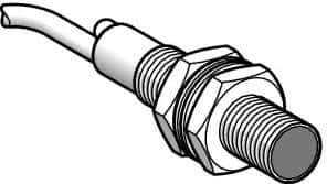 Telemecanique Sensors - Cable Connector, 0.3m Nominal Distance, Shock and Vibration Resistant, Diffused Photoelectric Sensor - 12 to 24 VDC, 1000 Hz, Brass, 48mm Long x 8mm Wide x 7 Inch High - Apex Tool & Supply