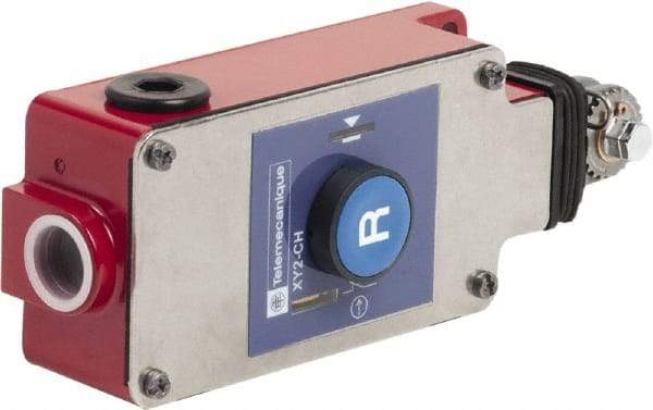 Telemecanique Sensors - 10 Amp, 2NC Configuration, Rope Operated Limit Switch - Pushbutton Reset, Cable Pull, 240 VAC - Apex Tool & Supply