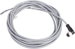 Telemecanique Sensors - 3 Amp, M12 4 Pin Elbowed Female Cordset Sensor and Receptacle - 250 VAC, 300 VDC, 5m Cable Length, IP67 Ingress Rating - Apex Tool & Supply